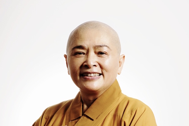 Editorial portrait of Venerable Dr. Yifa in contemplative natural light